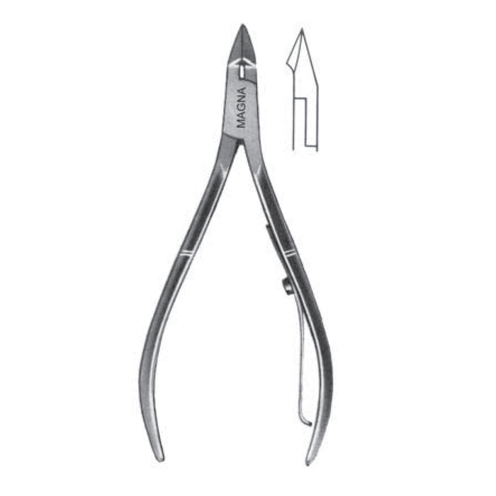 Cuticle Nipper, plier handle, 7mm blades, 10cm 4" Stainless