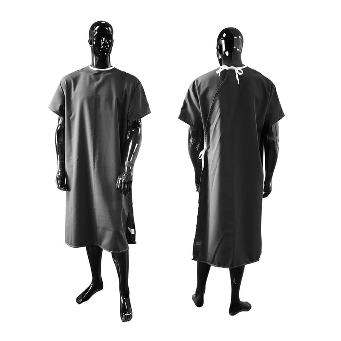 Washable patient gown with short sleeves