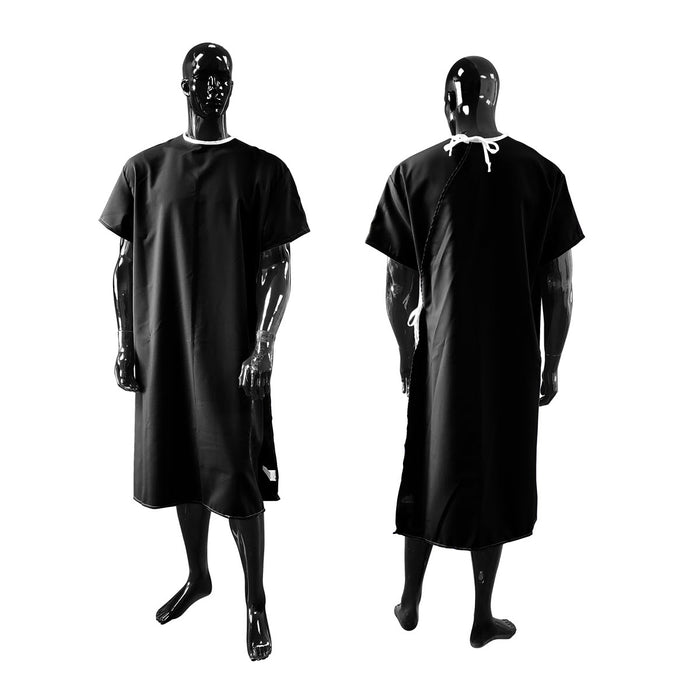 Washable patient gown with short sleeves