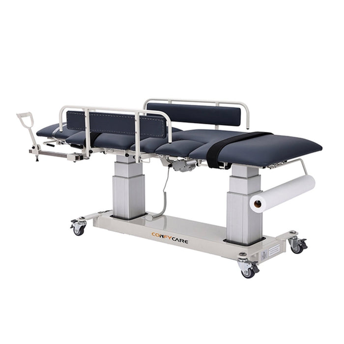 Multi-use imaging power table with 3-section top and drop window