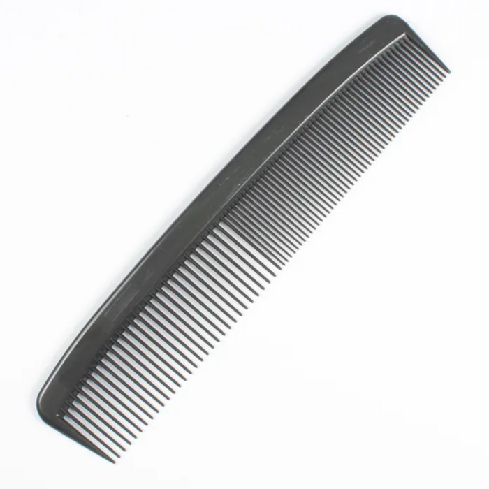 Plastic comb 5" black, 12 un