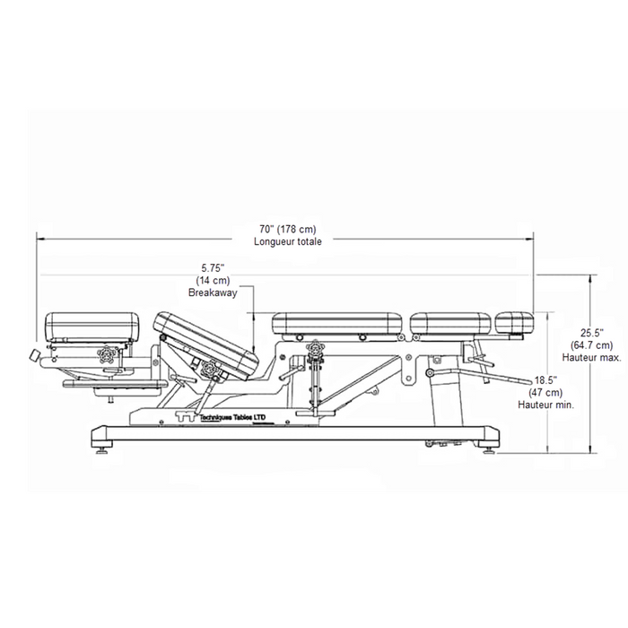 Table chiropratique breakaway-5E élévation électrique Technique