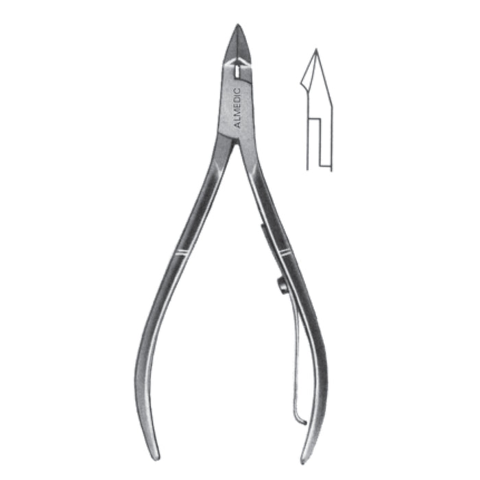 Cuticle Nipper, plier handle, 7mm blades, 10cm 4" Stainless