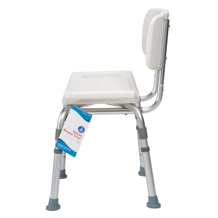 Aluminium shower chair adjustable 16" to 20" w/backrest