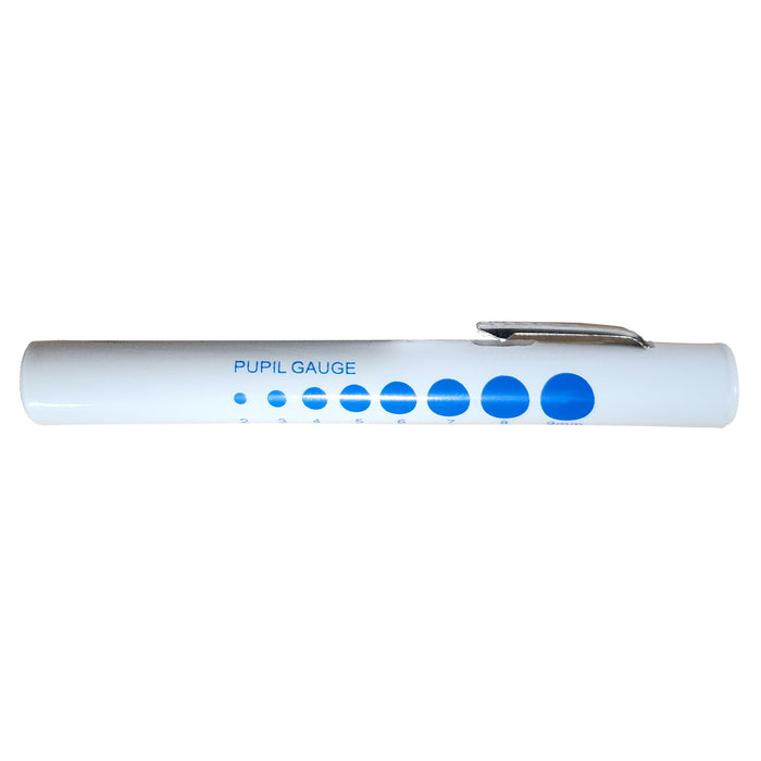 Disposable penlight with pupil gauge