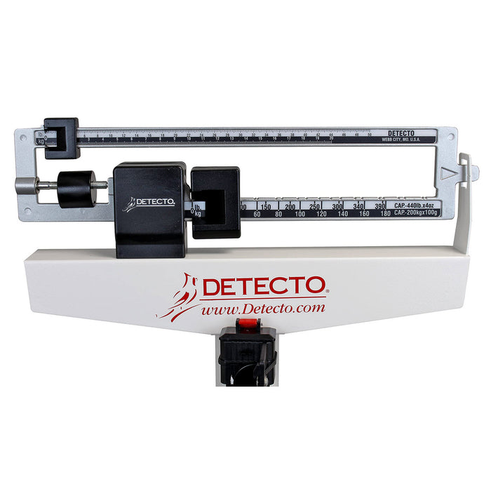 Medical beam scale with height rod