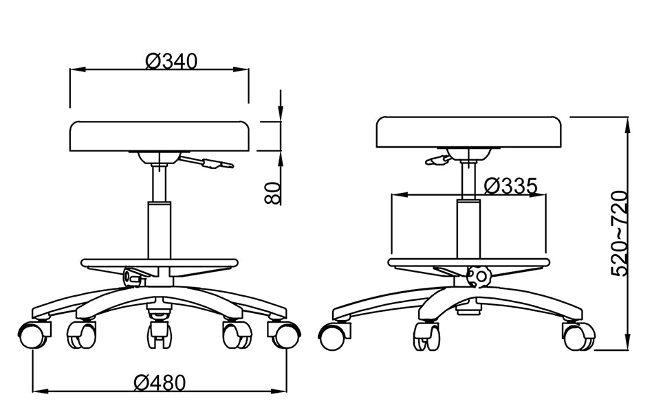 Coinfycare stool with footrest