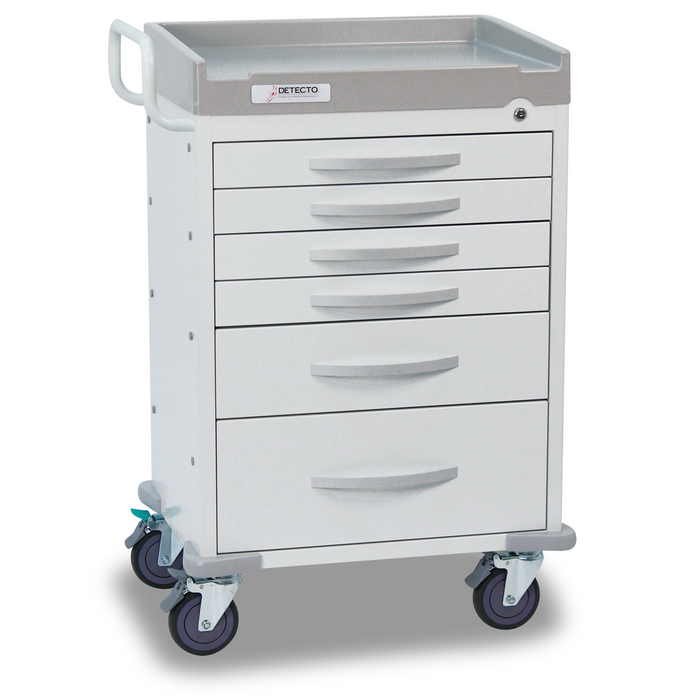 General purpose medical cart 5 drawers white