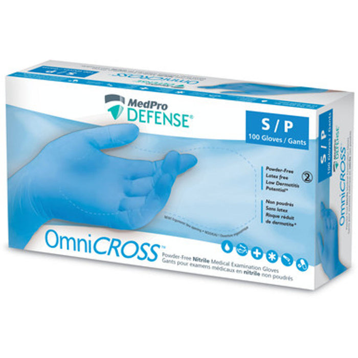 OmniCross blue nitrile examination gloves