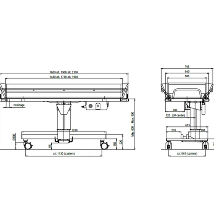 TR3000 shower troller 63"