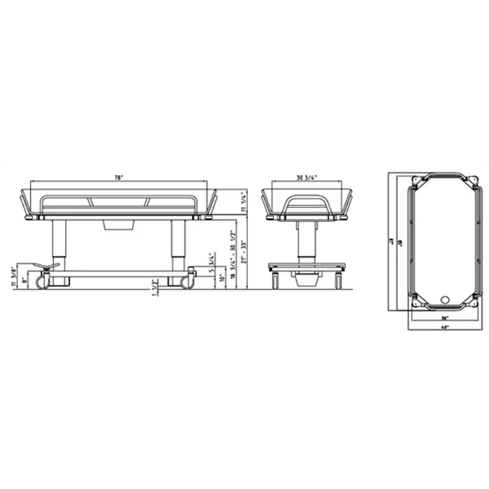 Bariatric shower trolley TR4000