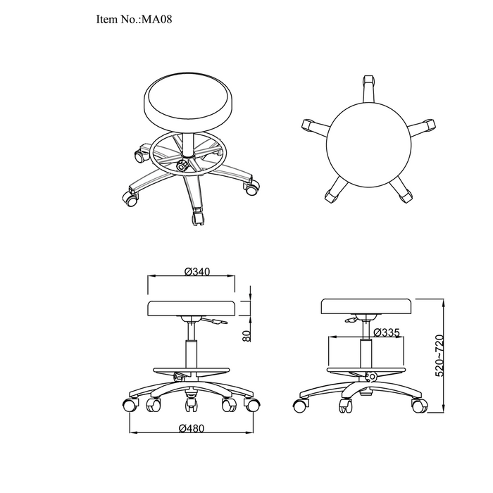 Coinfycare stool with footrest