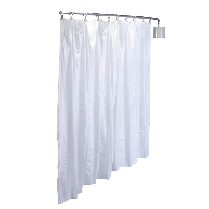 Standard adjustable wall mount privacy screen w/ white curtain