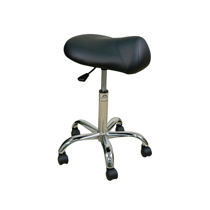 Oakworks professional stool with saddle seat