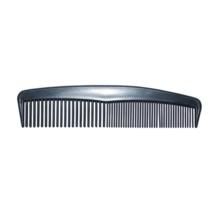 Plastic comb 5" black, 12 un