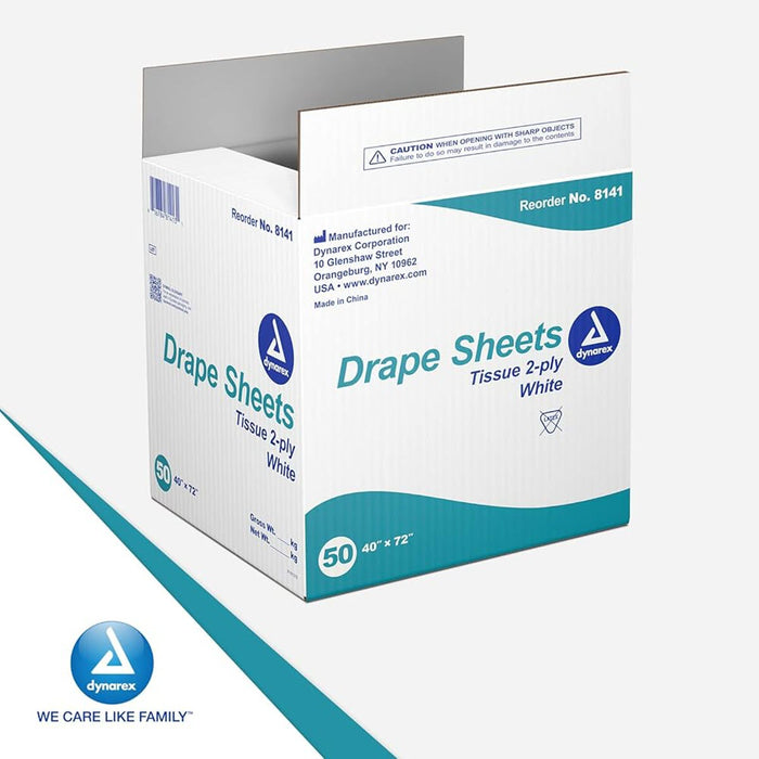 Dynarex disposable paper drape sheets, White