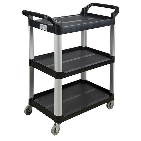 Utility cart with 3 shelves black