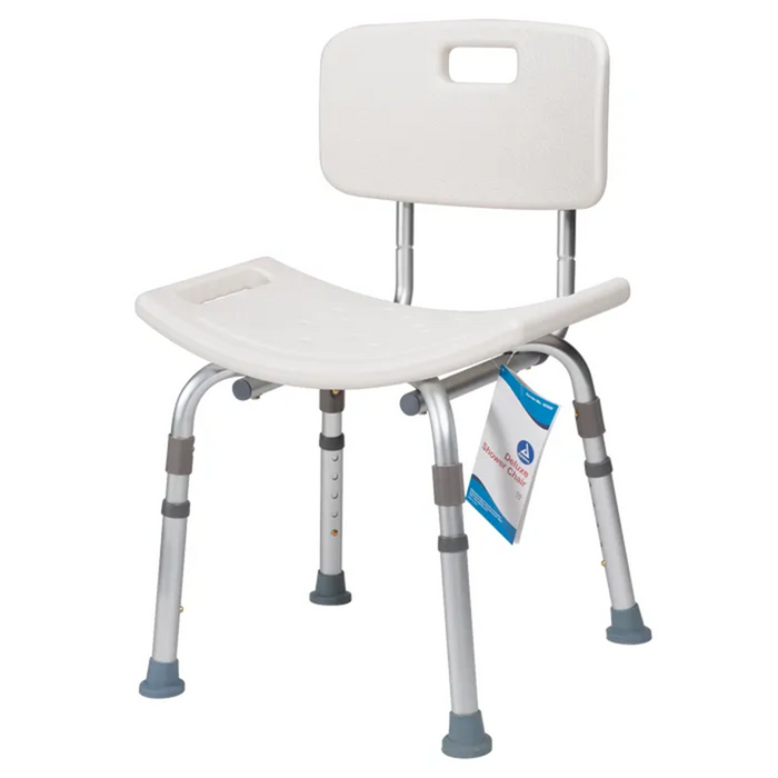 Aluminium shower chair adjustable 16" to 20" w/backrest