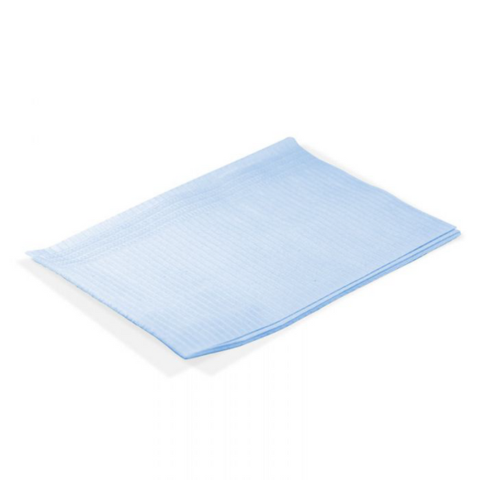 Dental bibs 2 ply + 1 ply poly 13" x 18" blue, 500 un