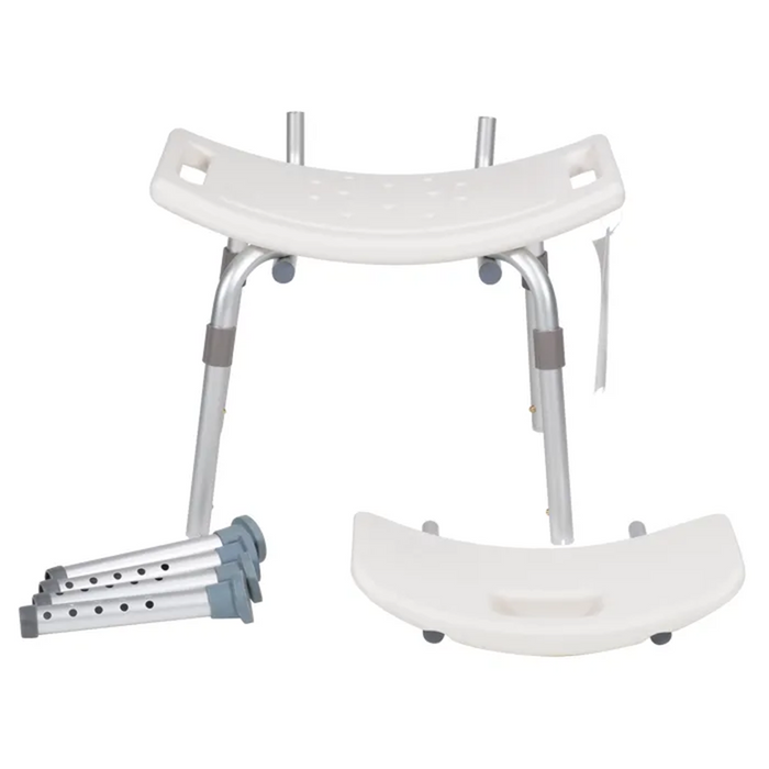 Aluminium shower chair adjustable 16" to 20" w/backrest