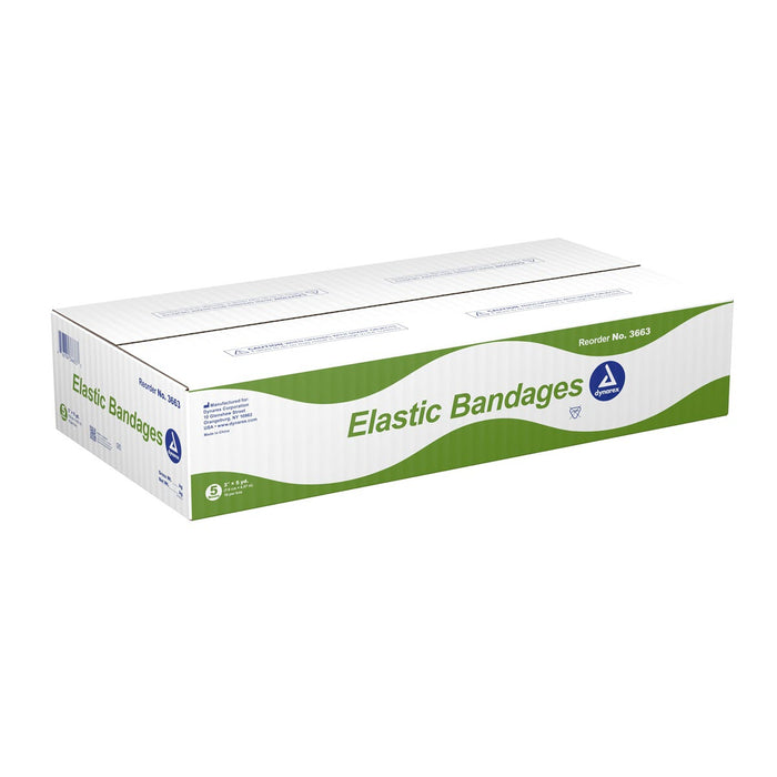 Elastic wrap bandage with clip closure latex free