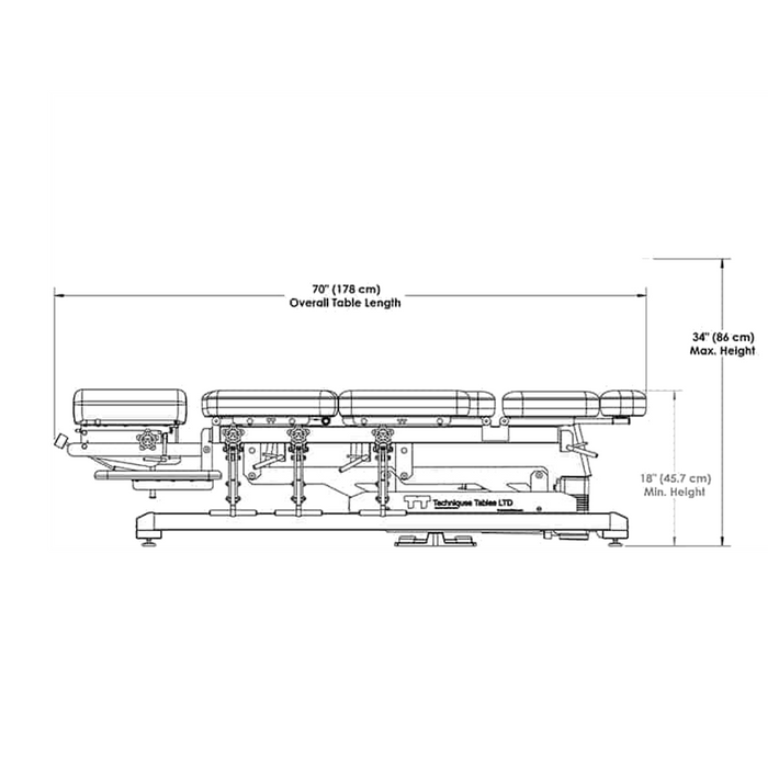 Techniques CHIRO-7 Chiropractic electric elevation table 17-34"