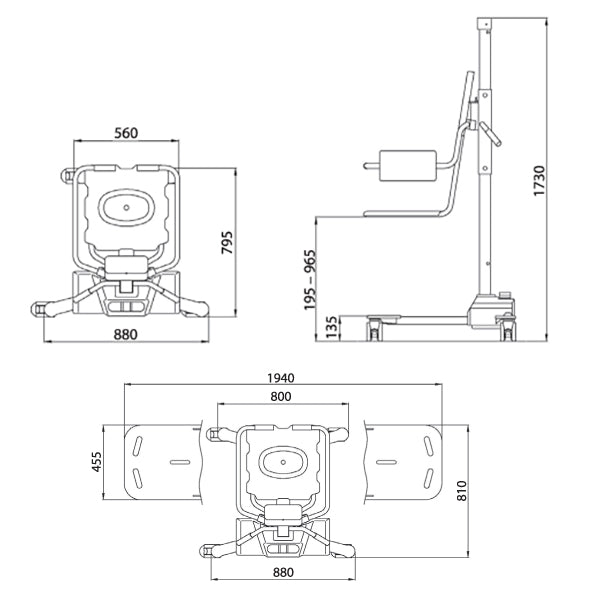 Fauteuil d'hygiène élévateur TR9650 allongé