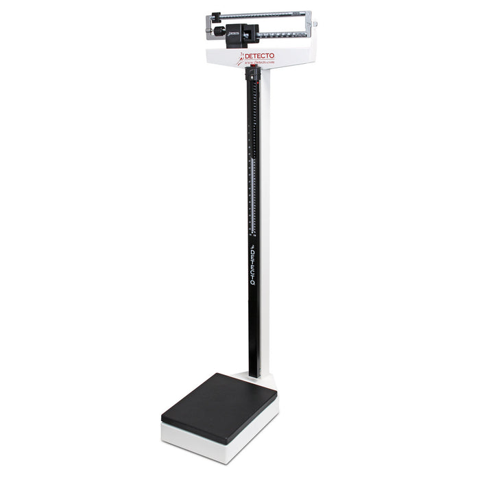 Medical beam scale with height rod