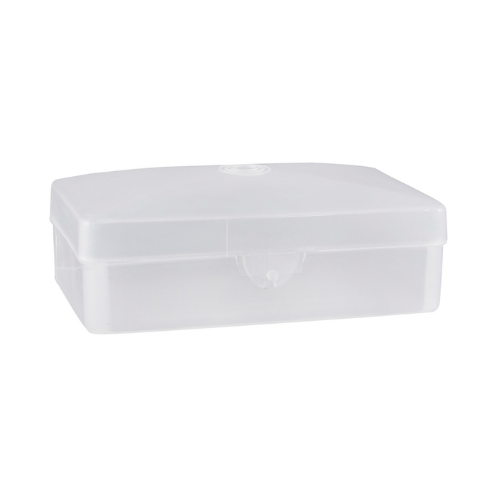 Soap box plastic clear, 100 un