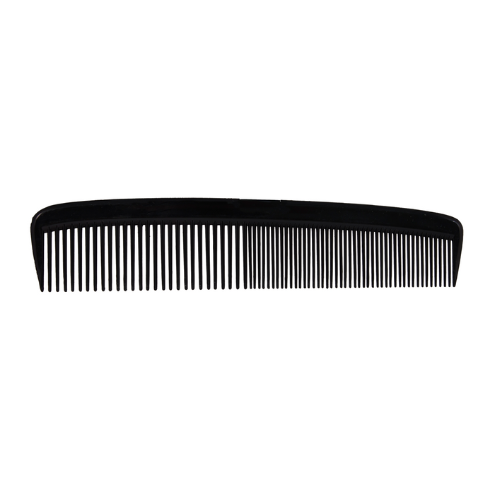 Plastic comb 7" black, 10 x 144 un