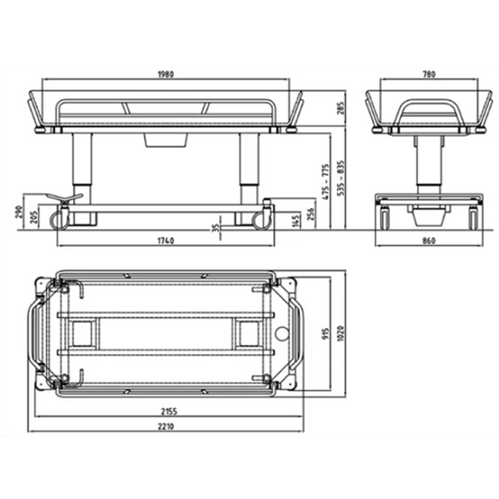 Bariatric shower trolley TR4000