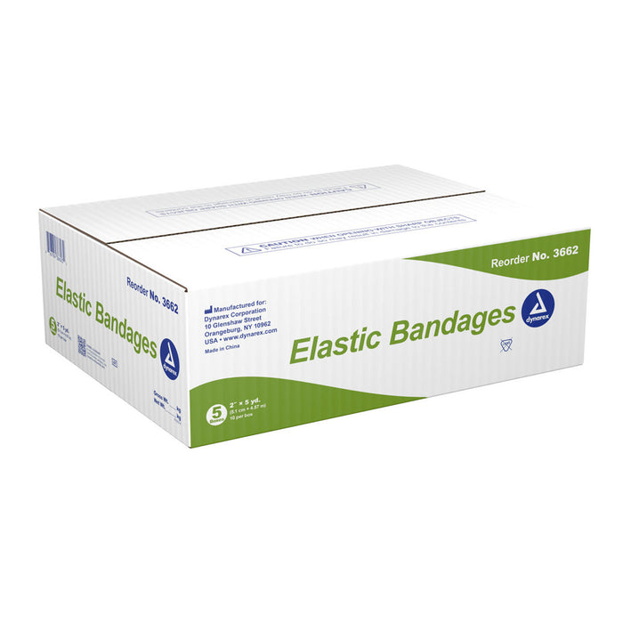 Elastic wrap bandage with clip closure latex free