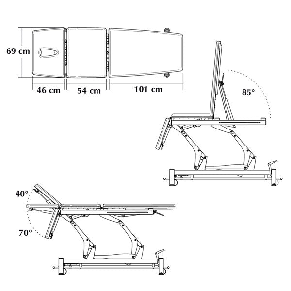 Treatment table Montane 3 sections