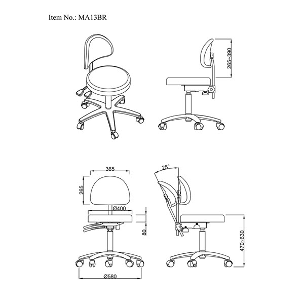 Tabouret Coinfycare avec dossier